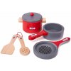 Bigjigs Toys dřevěný set nádobí s puntíky Bigjigs Toys dřevěný set nádobí s puntíky