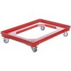 PK Group Vozík pod prepravky 2 otočné + 2 kolieska s brzdou 50 mm polyuretán Barvy: Červená PK Group Vozík pod prepravky 2 otočné + 2 kolieska s brzdou 50 mm polyuretán Barvy: Červená