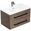 Kúpeľňová skrinka s čiernou úchytkou a umývadlom SAT Cube Way 80x53x46 cm dub Wellington mat CUBE46C802DWMOD Kúpeľňová skrinka s čiernou úchytkou a umývadlom SAT Cube Way 80x53x46 cm dub Wellington mat CUBE46C802DWMOD
