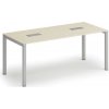 Rokovací stôl PRIMO SQUARE, 180x80 cm, breza + 2x stolová zásuvka TYP VI, strieborná Rokovací stôl PRIMO SQUARE, 180x80 cm, breza + 2x stolová zásuvka TYP VI, strieborná