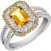 Eppi Krásny citrín obklopený diamantmi v zlatom prsteni Elette R32193 Eppi Krásny citrín obklopený diamantmi v zlatom prsteni Elette R32193