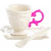 Šálka na kávu s podšálkou a lyžicou I-WARES, fuchsiová, Seletti Šálka na kávu s podšálkou a lyžicou I-WARES, fuchsiová, Seletti