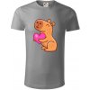 Zamilovaná kapybara - Tričko z organickej bavlny - 3XL ( Starostrieborná ) Zamilovaná kapybara - Tričko z organickej bavlny - 3XL ( Starostrieborná )
