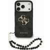 Guess PU 4G Metal Logo Strap zadný kryt pre iPhone 17 Pro Black