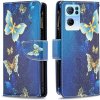 Peňaženkové kožené puzdro Drawing Zipper na Oppo Reno 7 5G - Gold Butterfly Peňaženkové kožené puzdro Drawing Zipper na Oppo Reno 7 5G - Gold Butterfly