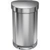 Simplehuman Pedálový kôš 45 l, polkruhový, matná oceľ, FPP, rám na vrecká Simplehuman Pedálový kôš 45 l, polkruhový, matná oceľ, FPP, rám na vrecká