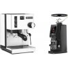 Rancilio Silvia BC, white + Eureka Atom W 65 Casa, black Rancilio Silvia BC, white + Eureka Atom W 65 Casa, black