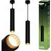 Závesná stropná lampa LED GU10 luster reflektor tuba zavesenie ELIGIS čierna LUMILED Závesná stropná lampa LED GU10 luster reflektor tuba zavesenie ELIGIS čierna LUMILED
