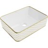 Mexen Catia, umývadlo na dosku 48x37x14 cm, biela lesklá-zlatý vzor, 21314809 Mexen Catia, umývadlo na dosku 48x37x14 cm, biela lesklá-zlatý vzor, 21314809