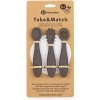 PETITE&MARS Set 3 ks silikónových tréningových lyžičiek Take&Match Bitter Cocoa 6m+