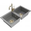 MEXEN/S MEXEN/S - Mario granitový drez 2-bowl vrátane batérie Carla, šedá 6504-71-670700-50 MEXEN/S MEXEN/S - Mario granitový drez 2-bowl vrátane batérie Carla, šedá 6504-71-670700-50