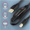 Axagon ADR-210B USB 2.0 A-M -> B-M aktivní propojovací / repeater, 10m Axagon ADR-210B USB 2.0 A-M -> B-M aktivní propojovací / repeater, 10m