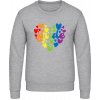 B&C CREW Mikina bez Kapucne - Dúhové srdce Pride - Šedá melírovaná - L - Pánske B&C CREW Mikina bez Kapucne - Dúhové srdce Pride - Šedá melírovaná - L - Pánske