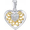 Silvego Strieborný / pozlátený prívesok srdce Leanne s čírymi Brilliance Zirconia FW14748PWG Silvego Strieborný / pozlátený prívesok srdce Leanne s čírymi Brilliance Zirconia FW14748PWG