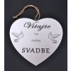 Tabuľka drevená srdce 20cm Svadba Tabuľka drevená srdce 20cm Svadba