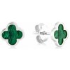 Lillian Vassago Zlaté náušnice Štvorlístok s malachitom LLV31-GER039 Farba zlata: Biela Lillian Vassago Zlaté náušnice Štvorlístok s malachitom LLV31-GER039 Farba zlata: Biela