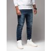 Ombre Men's denim jogger pants with rips and zippers - dark blue modrá M Ombre 5907064505227 Ombre Men's denim jogger pants with rips and zippers - dark blue modrá M Ombre 5907064505227
