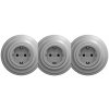 Kliklap - Trojitá retro zásuvka do domácnosti s rámčekom SCHUKO 230V sivá KA0054+2xKA0053+3xKA0111 + záruka 3 roky zadarmo Kliklap - Trojitá retro zásuvka do domácnosti s rámčekom SCHUKO 230V sivá KA0054+2xKA0053+3xKA0111 + záruka 3 roky zadarmo
