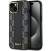DKNY PU Leather Checkered Pattern MagSafe pre Apple iPhone 15, čierna DKNY PU Leather Checkered Pattern MagSafe pre Apple iPhone 15, čierna