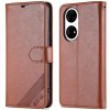 Peňaženkové púzdro AZNS Sheepskin na Huawei P50 Pro – Hnedá Peňaženkové púzdro AZNS Sheepskin na Huawei P50 Pro – Hnedá