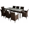 9-dielny záhradný ratanový jedálenský set s polstrovaním BestBerg BBRF-81B / hnedá/béžová 9-dielny záhradný ratanový jedálenský set s polstrovaním BestBerg BBRF-81B / hnedá/béžová