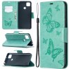Peňaženkové kožené puzdro BUTTERFLIES na Xiaomi Redmi 9C -zelená Peňaženkové kožené puzdro BUTTERFLIES na Xiaomi Redmi 9C -zelená