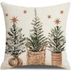 Vianočná obliečka na vankúš 45 × 45 cm, stromčeky s hviezdami Vianočná obliečka na vankúš 45 × 45 cm, stromčeky s hviezdami