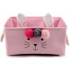 Textilný úložný kôš králik - 1 ks 3 ružová sv. Textilný úložný kôš králik - 1 ks 3 ružová sv.