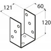 Domax PSO 120 Pätka stĺpiku 121x120x60 mm Domax PSO 120 Pätka stĺpiku 121x120x60 mm