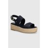 Tommy Hilfiger sandále MID WEDGE SANDAL dámske na platforme FW0FW07885 tmavomodrá Tommy Hilfiger sandále MID WEDGE SANDAL dámske na platforme FW0FW07885 tmavomodrá