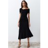 Trendyol Black Asymmetric Collar Knitted Elegant Evening Dress čierna 34 Trendyol 8683049700500 Trendyol Black Asymmetric Collar Knitted Elegant Evening Dress čierna 34 Trendyol 8683049700500