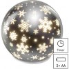 Emos LED vianočná sklenená guľa vločky 12cm 3xAA vnútorný teplá biela časovač Emos LED vianočná sklenená guľa vločky 12cm 3xAA vnútorný teplá biela časovač