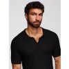 Ombre Men's knitted unbuttoned polo shirt - black čierna M Ombre 5907064525614 Ombre Men's knitted unbuttoned polo shirt - black čierna M Ombre 5907064525614