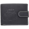 Ewena Pánska kožená peňaženka čierna s motívom Traktor