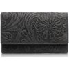 Paolo Peruzzi Dámska kožená peňaženka vintage, kvetinová | čierna T-108-HBL Paolo Peruzzi Dámska kožená peňaženka vintage, kvetinová | čierna T-108-HBL