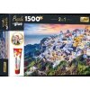 TREFL Sada 2v1 puzzle Nádherný ostrov Santorini, Řecko 1500 dílků s lepidlem TREFL Sada 2v1 puzzle Nádherný ostrov Santorini, Řecko 1500 dílků s lepidlem