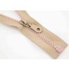 Deliteľný kostený zips - dĺžka (30 - 95 cm) - rôzne farby 85 cm Béžovoružová Deliteľný kostený zips - dĺžka (30 - 95 cm) - rôzne farby 85 cm Béžovoružová