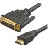Kábel HDMI - DVI, pozlátený, 24+1, čierny - Dĺžka kábla : 3 m Kábel HDMI - DVI, pozlátený, 24+1, čierny - Dĺžka kábla : 3 m