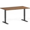 Výškovo nastaviteľný stôl, 140x80 cm, 1 motor, čierna podnož, orech Výškovo nastaviteľný stôl, 140x80 cm, 1 motor, čierna podnož, orech