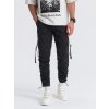 Ombre Men's cargo pants STRAIGHT LEG with stripes on pockets - black čierna L Ombre 5902228972938 Ombre Men's cargo pants STRAIGHT LEG with stripes on pockets - black čierna L Ombre 5902228972938