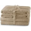 Béžové froté bavlnené uteráky a osušky v súprave 6 ks Amari – AmeliaHome Béžové froté bavlnené uteráky a osušky v súprave 6 ks Amari – AmeliaHome