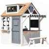 Detský drevený záhradný domček (obchod) Vintage s kuchynkou a posedením Detský drevený záhradný domček (obchod) Vintage s kuchynkou a posedením