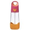 b.box Fľaša na pitie so slamkou 450 ml - ružová/oranžová b.box Fľaša na pitie so slamkou 450 ml - ružová/oranžová