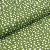 Bavlnené plátno olivové, biele hviezdičky, š.140 Bavlnené plátno olivové, biele hviezdičky, š.140