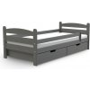 Wilsondo Detská drevená posteľ so zábranou 90x200 Maurícius - antracit Wilsondo Detská drevená posteľ so zábranou 90x200 Maurícius - antracit