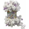 Alize příze Puffy color 6470 bílá se světle fialovou Alize příze Puffy color 6470 bílá se světle fialovou