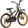 Prolenta Detský bicykel Prolenta Premium s pČervenáným nosičom 18 palcov čierno-oranžový