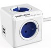 Síťový kabel 230V predlžovací, CEE7 (vidlica) - POWERCUBE, 1.5m, EXTENDED USB, modrý, POWERCUBE, 4 zásuvky, 2xUSB port, dětská po Síťový kabel 230V predlžovací, CEE7 (vidlica) - POWERCUBE, 1.5m, EXTENDED USB, modrý, POWERCUBE, 4 zásuvky, 2xUSB port, dětská po