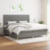 Box spring postel s matrací tmavě šedá 200x200 cm textil Šedá 3142602 Box spring postel s matrací tmavě šedá 200x200 cm textil Šedá 3142602