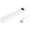 Sieťový predlžovač PR-670WSP 6-zásuvkový s uzemnením+vypínač 1,5m biela 3x1,5mm Sieťový predlžovač PR-670WSP 6-zásuvkový s uzemnením+vypínač 1,5m biela 3x1,5mm